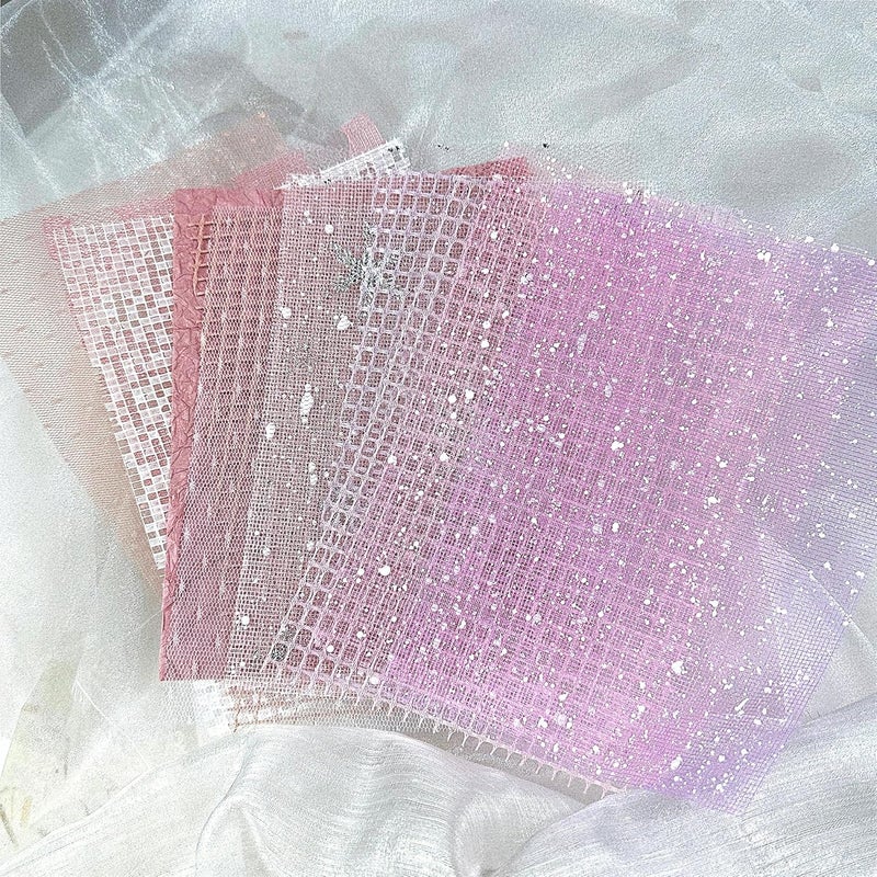 Aromoty 30Pcs Handmade Textured Scrapbook Paper&Mesh Fabric set - Unique A5 sheet Craft Mulberry Special Rice Paper Mix for Scrapbooking Junk Journaling Supplies Card Collage DIY Materials, 5.8x8.2 inches - Image 2